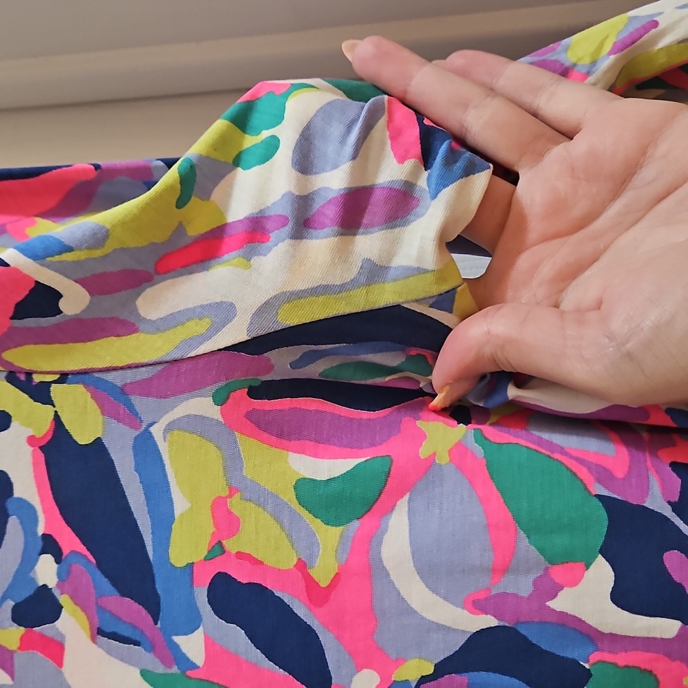 Lilly Pulitzer Pink and Purple Sheath Dress with Raglan Sleeves - Picture 6 of 6